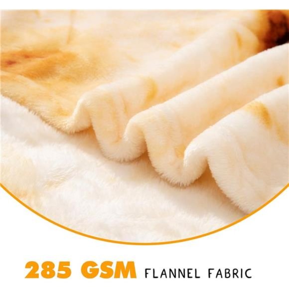 Burritos Tortilla Throw Blanket, Double Sided Giant Flour Novelty Throw - Picture 5 of 6